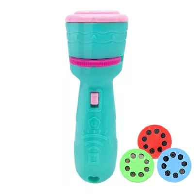 Projektor latarka mini 2w1 ręczny niebieski dla dzieci