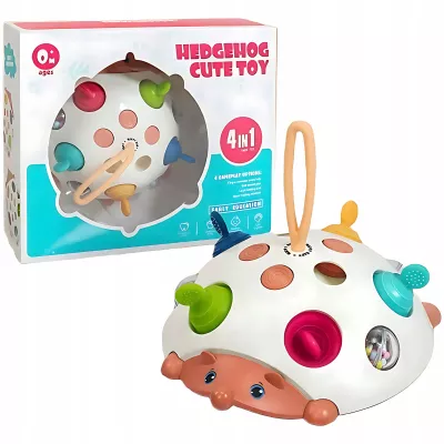 Zabawka Sensoryczna 4w1 Jeż Jeżyk Pop It Spinner Grzechotka Antystresowa