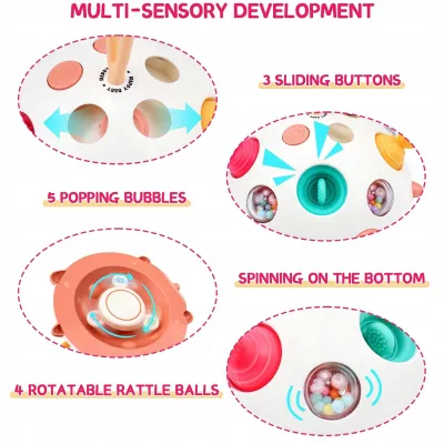 Zabawka Sensoryczna 4w1 Jeż Jeżyk Pop It Spinner Grzechotka Antystresowa