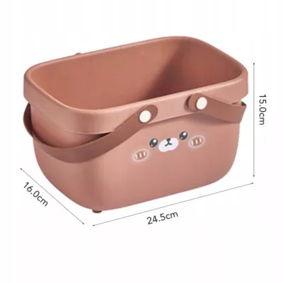 Kosz organizer pojemnik na zabawki z uchwytami przybory dla dzieci miś
