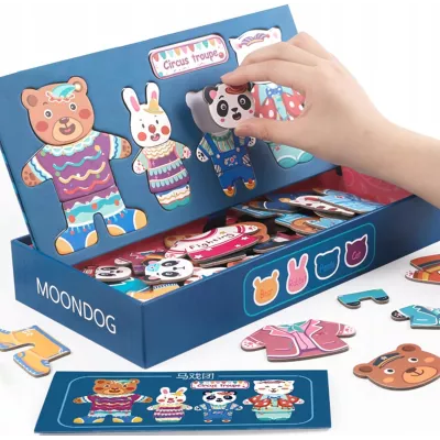 Magnetyczna Układanka Montessori Ubieranie Misiów Tablica