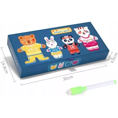 Magnetyczna Układanka Montessori Ubieranie Misiów Tablica