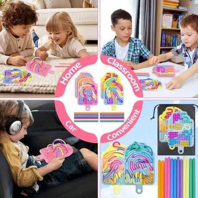 Sensoryczna dwustronna tablica Montessori Zabawka Antystresowa dla Dzieci