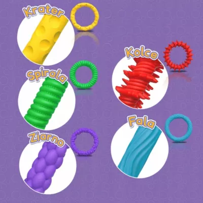 Sensoryczne bransoletki antystresowe fidget SI dla dzieci 5 szt.