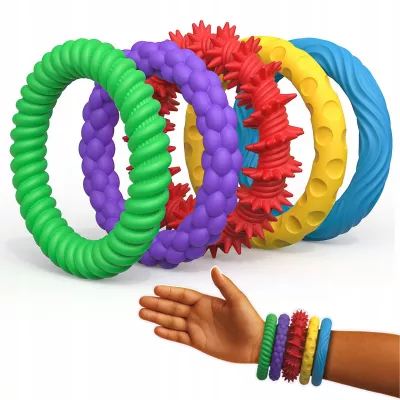 Sensoryczne bransoletki antystresowe fidget SI dla dzieci 5 szt.