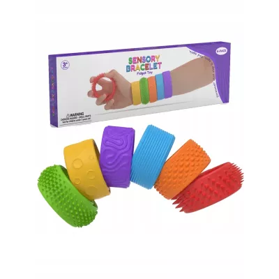 Komplet 6 kolorowych bransoletek sensorycznych antystresowych dla dzieci