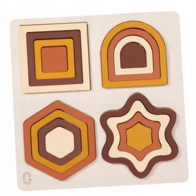 Drewniana Układanka Sorter Montessori Kształty Edukacyjna dla dzieci