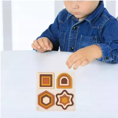 Drewniana Układanka Sorter Montessori Kształty Edukacyjna dla dzieci