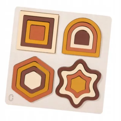 Drewniana Układanka Sorter Montessori Kształty Edukacyjna dla dzieci