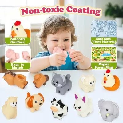 Zestaw Montessori Farma Sorter Zwierząt Kształty i Kolory
