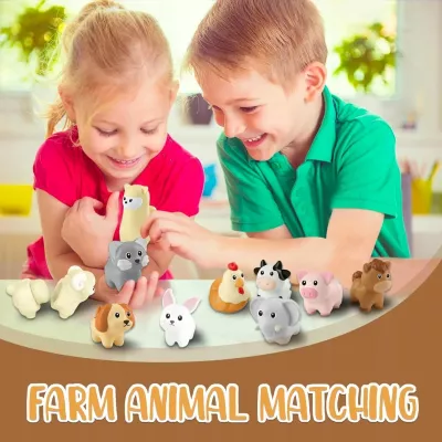 Zestaw Montessori Farma Sorter Zwierząt Kształty i Kolory