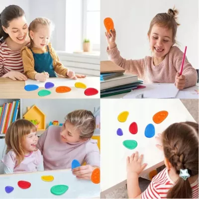 Zestaw 6x Kamienie Antystresowe SILIKONOWE Fidget Toy Sensoryczne ADHD