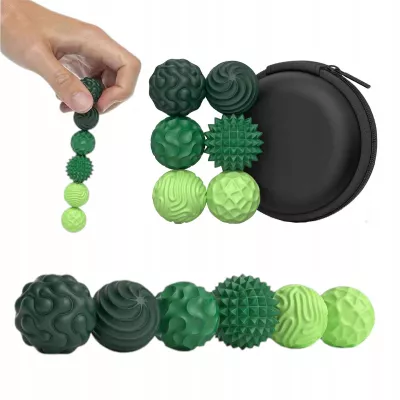 Magnetyczne kulki sensoryczne antystresowe z etui ADHD ASD SI 6 szt zielone
