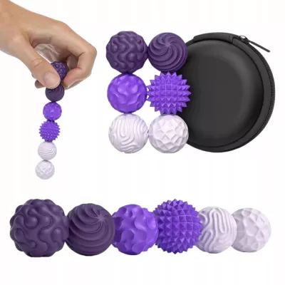 Magnetyczne kulki sensoryczne antystresowe z etui ADHD ASD SI 6 szt fiolet