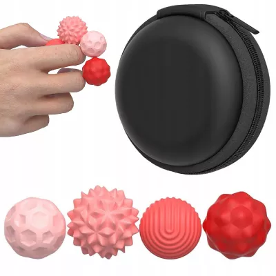 Magnetyczne kulki sensoryczne antystresowe z etui ADHD ASD SI 4 szt różowe