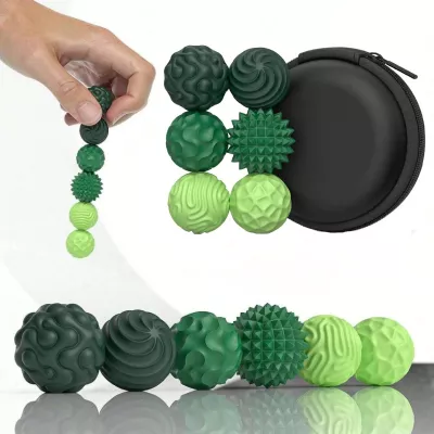 Magnetyczne kulki sensoryczne antystresowe z etui ADHD ASD SI 6 szt zielone