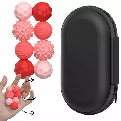 Magnetyczne kulki sensoryczne antystresowe z etui ADHD ASD SI 8 szt różowe