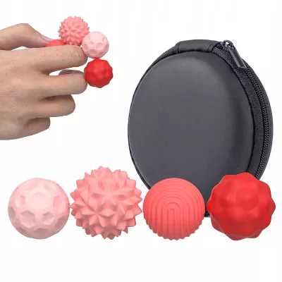 Magnetyczne kulki sensoryczne antystresowe z etui ADHD ASD SI 4 szt różowe