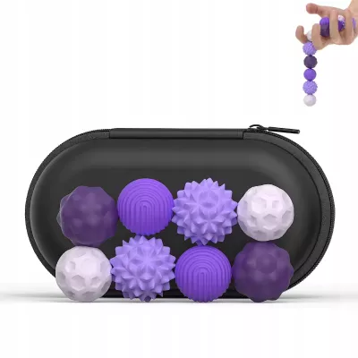Magnetyczne kulki sensoryczne antystresowe z etui ADHD ASD SI 8 szt fiolet