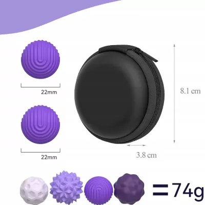 KULKI SENSORYCZNE Magnetyczne Antystresowe 4 sztuki Fioletowe z Etui