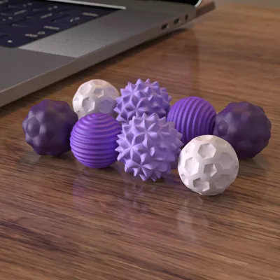 Magnetyczne kulki sensoryczne antystresowe z etui ADHD ASD SI 8 szt fiolet