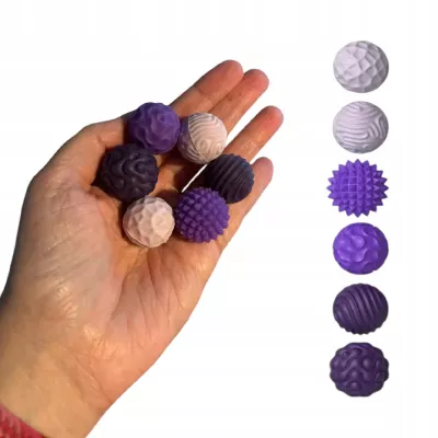 Magnetyczne kulki sensoryczne antystresowe z etui ADHD ASD SI 6 szt fiolet