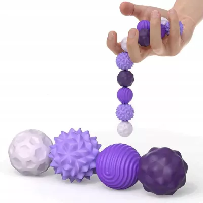 KULKI SENSORYCZNE Magnetyczne Antystresowe 4 sztuki Fioletowe z Etui