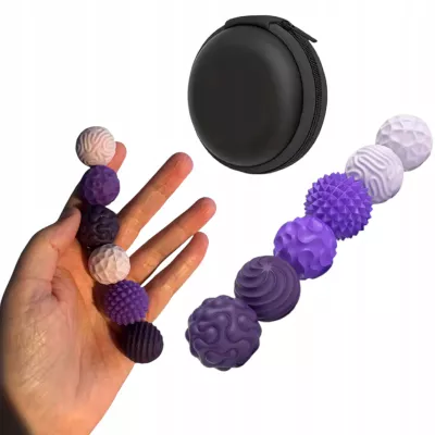 Magnetyczne kulki sensoryczne antystresowe z etui ADHD ASD SI 6 szt fiolet