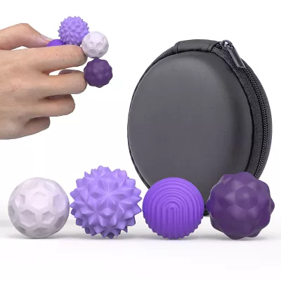 KULKI SENSORYCZNE Magnetyczne Antystresowe 4 sztuki Fioletowe z Etui