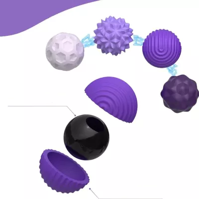 KULKI SENSORYCZNE Magnetyczne Antystresowe 4 sztuki Fioletowe z Etui