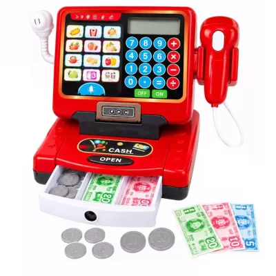 KASA FISKALNA DLA DZIECI Zabawka Elektroniczna z kalkulatorem