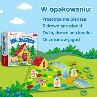 Gra planszowa rodzinna moja pierwsza gra Na Jagody bobaski miś Trefl 02063