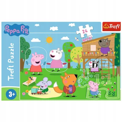 Puzzle Świnka Peppa 24 elementy 24 Maxi Zabawy na polanie Trefl 14342