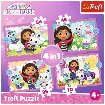 Koci domek Gabi puzzle Gabi Kotki 4w1 4+ Trefl 34620