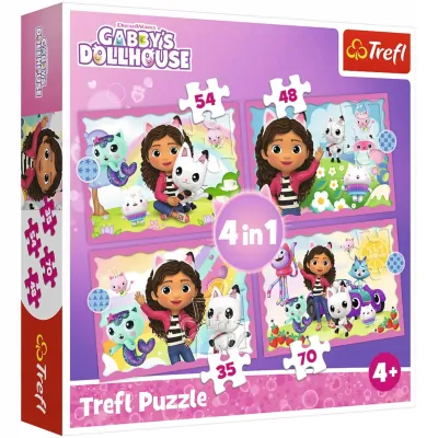 Koci domek Gabi puzzle Gabi Kotki 4w1 4+ Trefl 34620