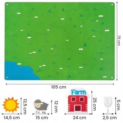 Tablica filcowa zabawka filcowa mata na rzepy farma F21