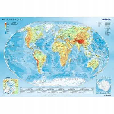 Puzzle mapa fizyczna świata 1000 elementów Trefl 10463