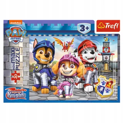 Puzzle 20 miniMAXI psi patrol rycerze 20 elementów 3+ Trefl 21146