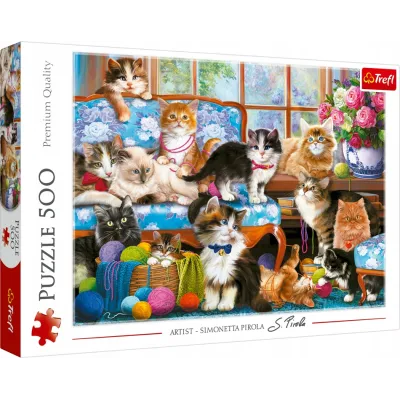 Puzzle Kocia Rodzina Koty 500 elementów Trefl 37425