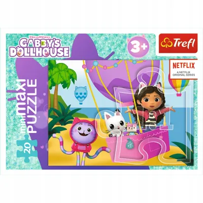 Puzzle 20 MiniMaxi Koci Domek Gabi w balonie 20 elementów 3+ Trefl 21157