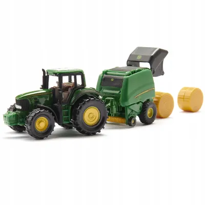 Siku Farmer Traktor z John Deere z prasą metal model S1665