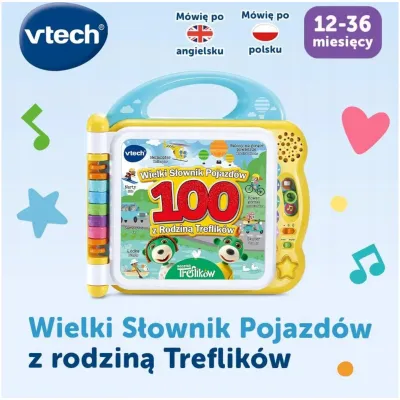 Wielki słownik pojazdów z rodziną Treflików polsko - angielski Vtech 61799