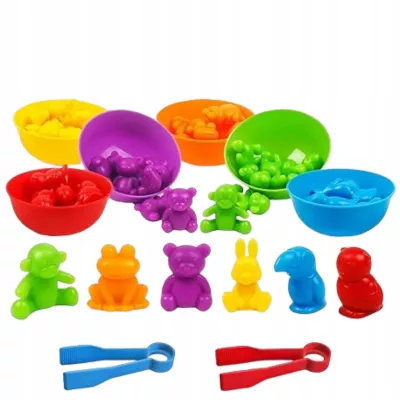 Gumowe zwierzątka gra sorter montesorri 2188-19 Gumowe zwierzątka gra sorter montesorri 2188-19