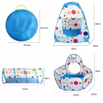 Namiot tunel 3w1 ogrodowy domek basen na piłki plac zabaw dla dzieci 600-77