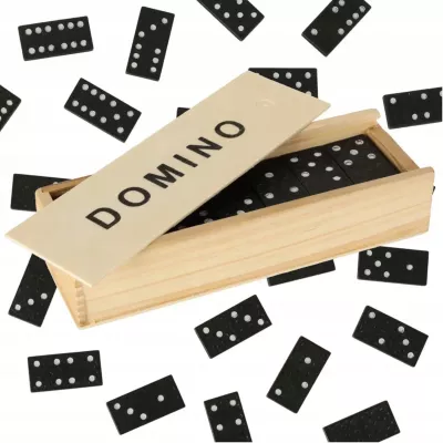 Gra domino rodzinna klasyczna 28 elementów drewniane pudełko 3896-5