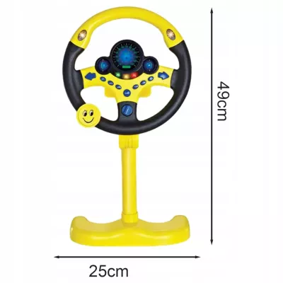 Kierownica dla dzieci klakson żółta symulator interaktywna pionowa 2192E-4
