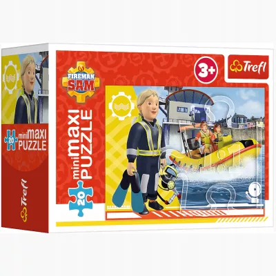 Puzzle 20 miniMAXI Strażak Sam 20 elementów bohaterski Sam 3+ Trefl 21114