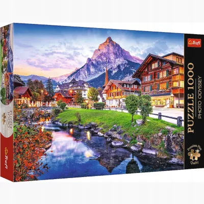 Puzzle Premium Plus Quality 1000 el. Alpejskie miasteczko, Szwajcaria 10854