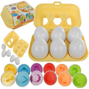 Układanka sorter jajka Montessori kolory DF24B