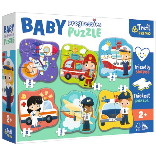 Puzzle Trefl Baby Progressive 6W1 POJAZDY I ZAWODY 2+ 44001